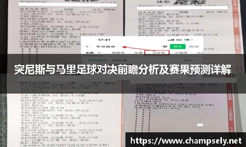 突尼斯与马里足球对决前瞻分析及赛果预测详解